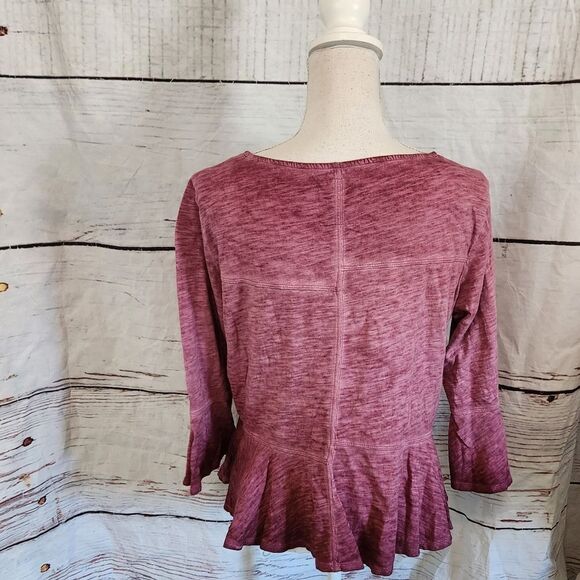 Anthropologie Akemi + Kin Peplum Belle Sleeve Top Size Small - Picture 3 of 6